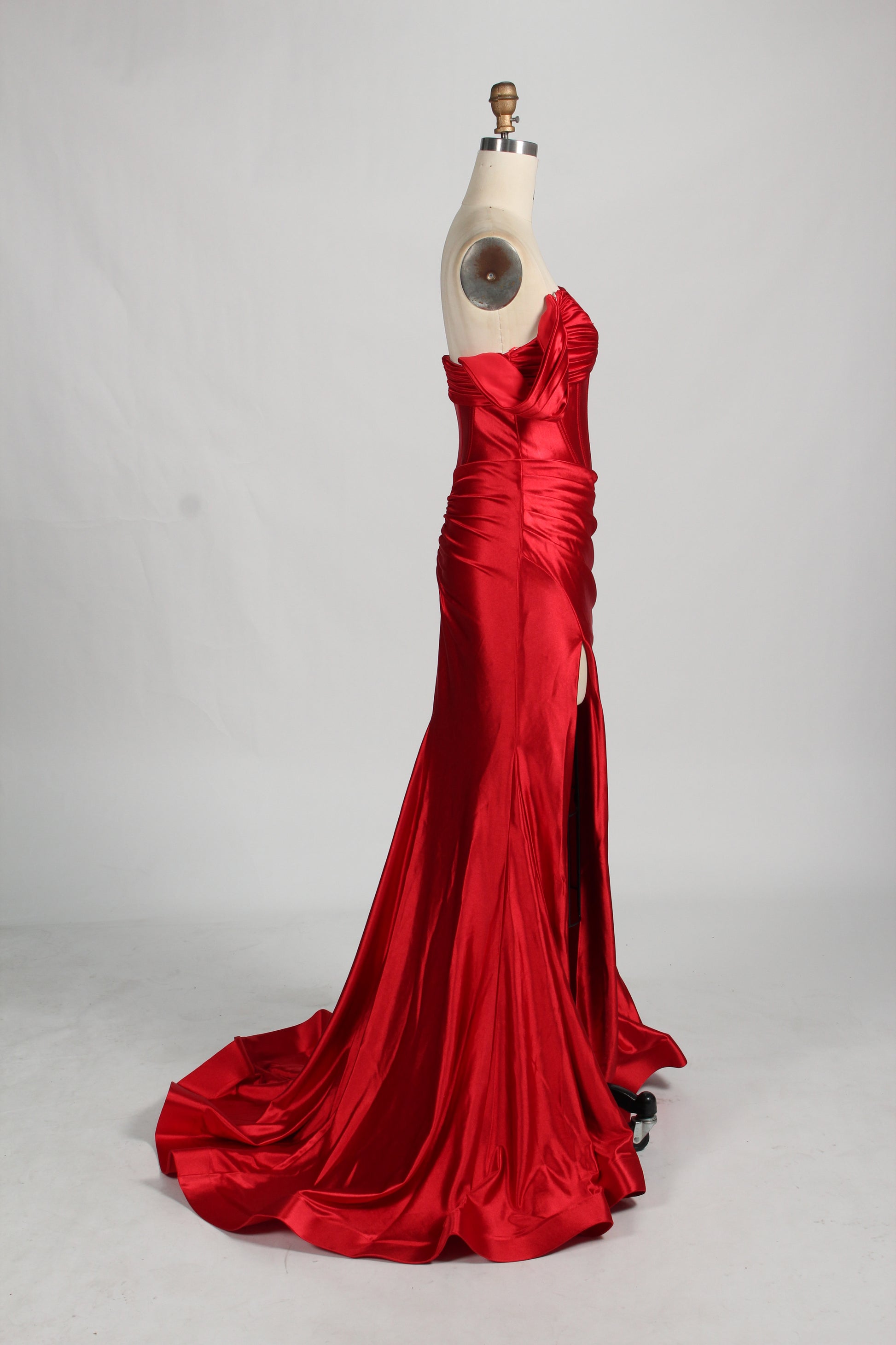 Wholesale Off - Shoulder Satin Prom Dress D-123