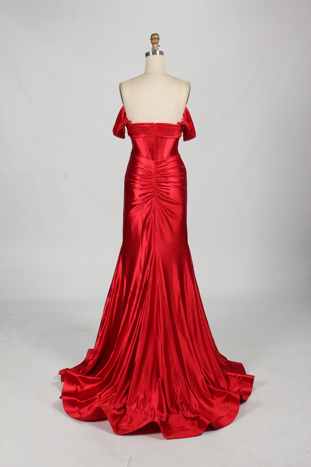 Wholesale Off - Shoulder Satin Prom Dress D-123