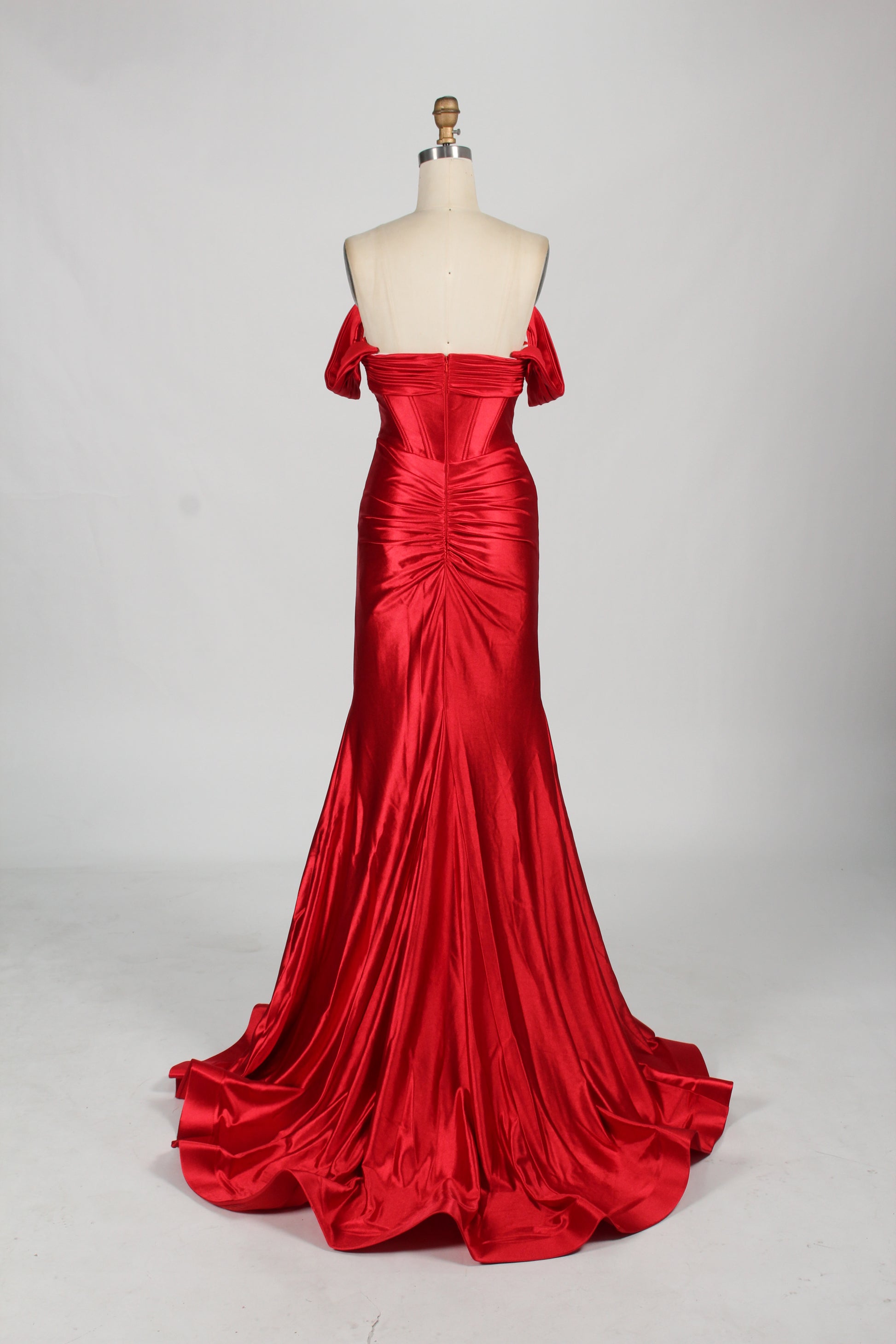 Wholesale Off - Shoulder Satin Prom Dress D-123