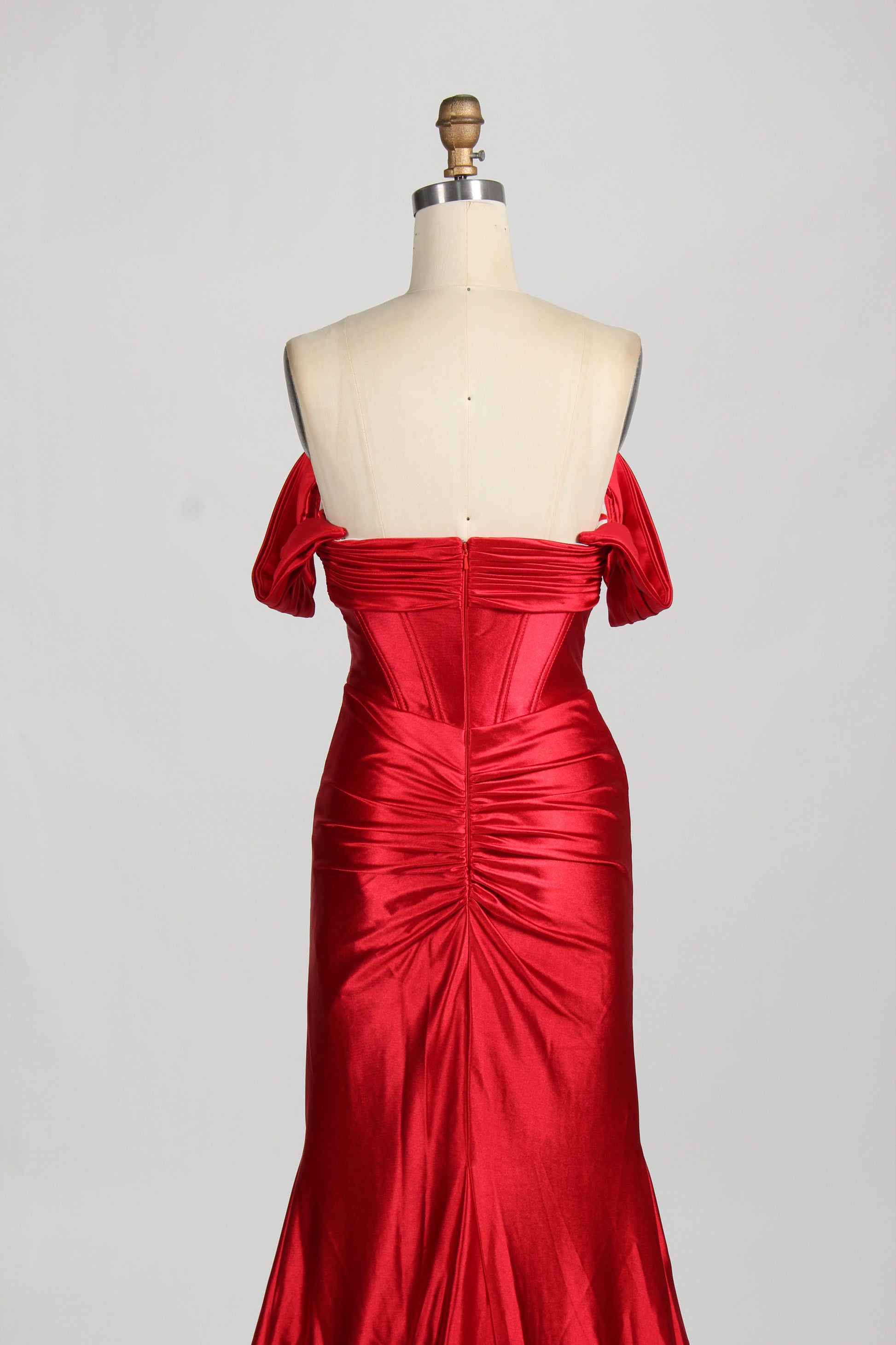 Wholesale Off - Shoulder Satin Prom Dress D-123