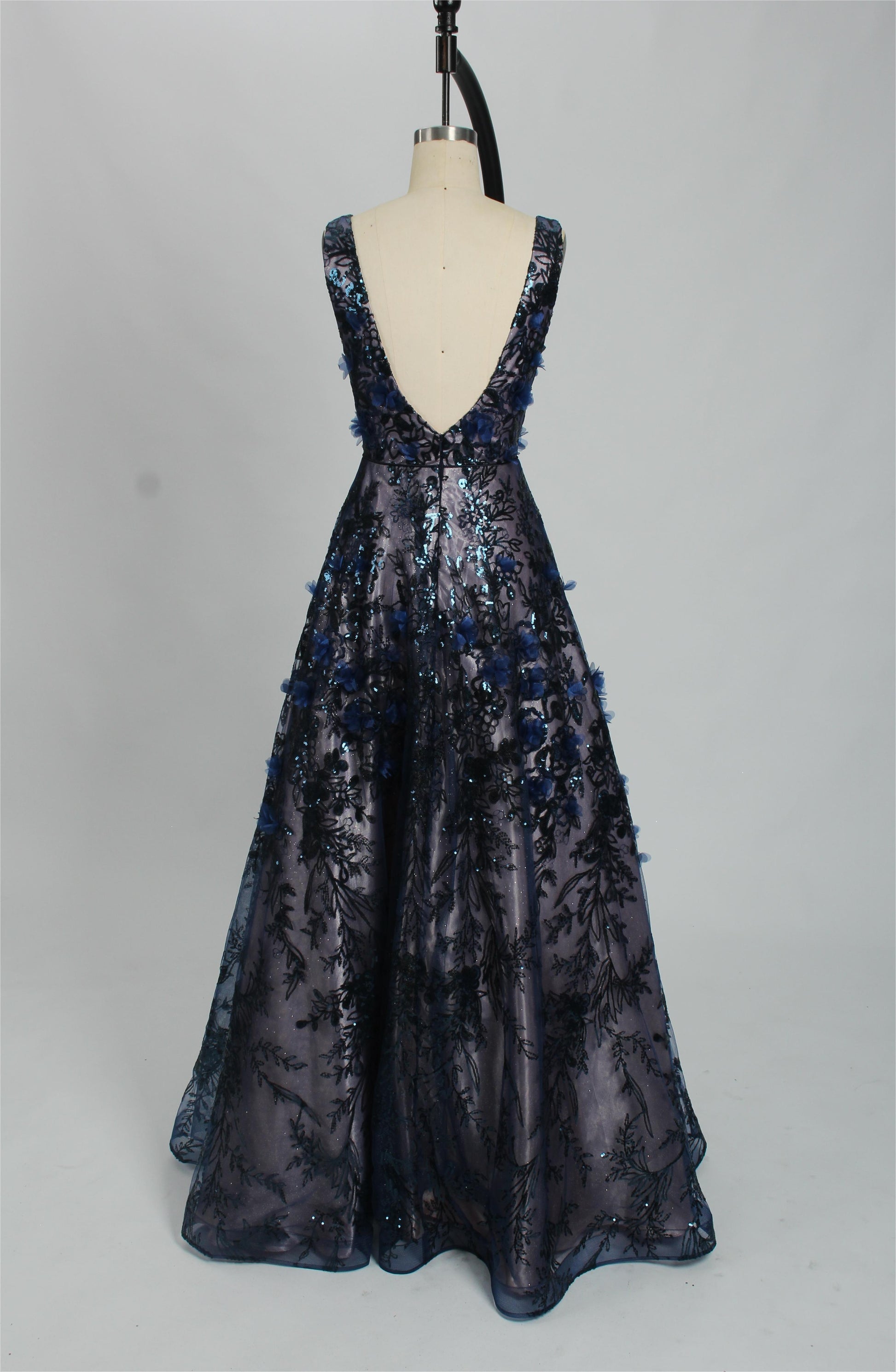 Wholesale Lace Prom Dress with Floral Appliques 32759