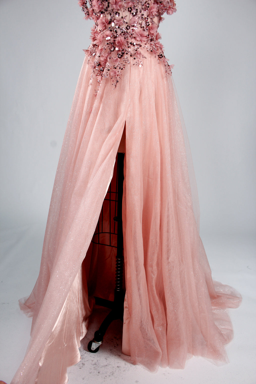 Wholesale Strapless 3D Floral Tulle Prom Dress 33014