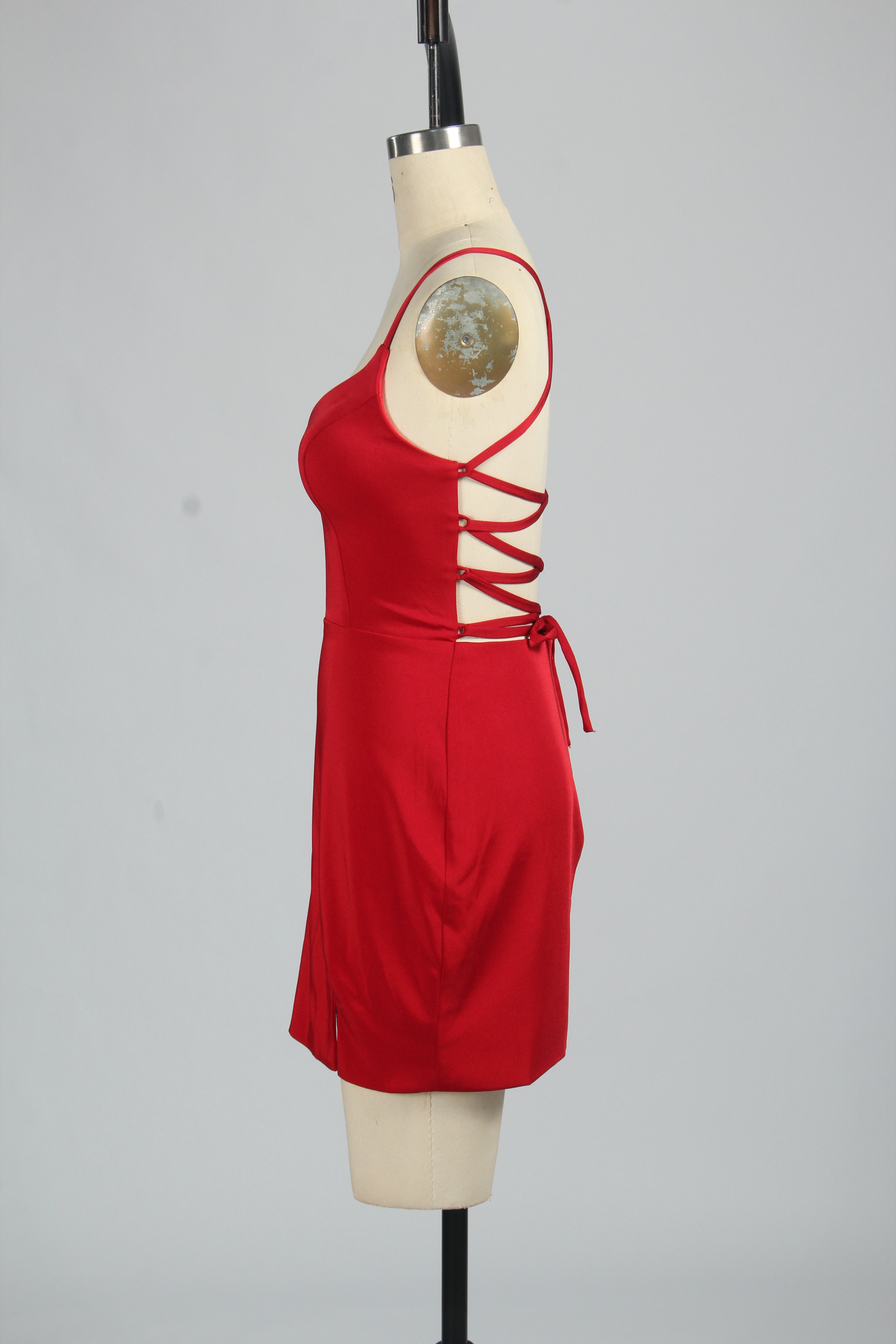 Manufacturer Satin Strappy Back Cocktail Dress QT011S