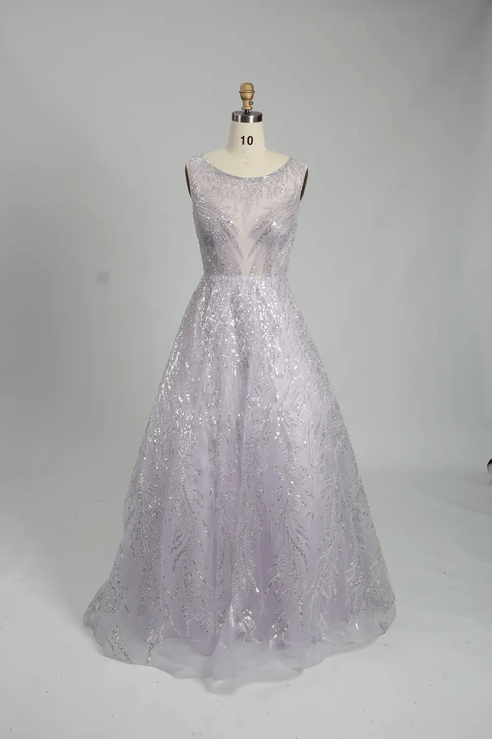 Elegant Sparkling Sequin A-Line Evening Dress KS021