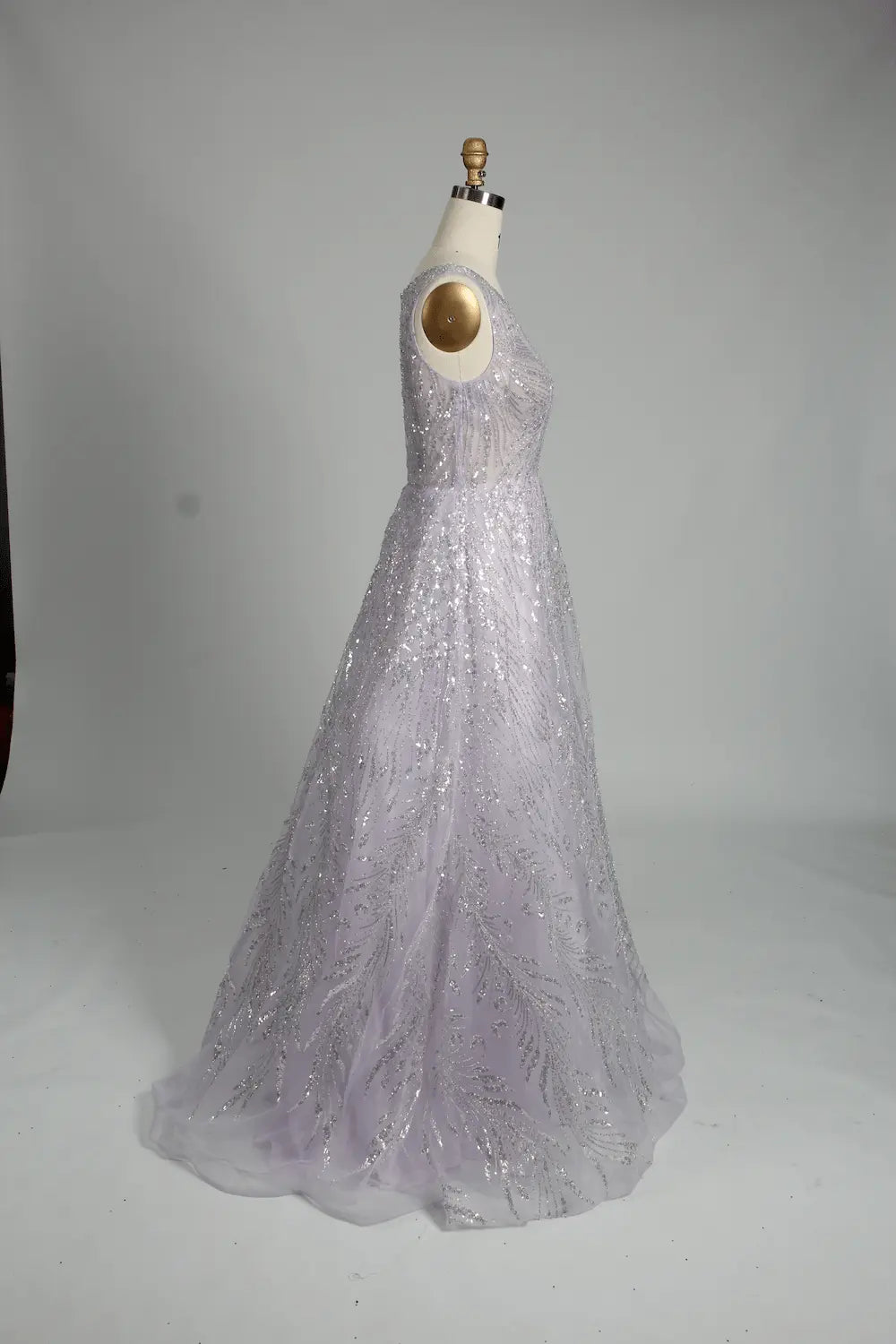 Elegant Sparkling Sequin A-Line Evening Dress KS021