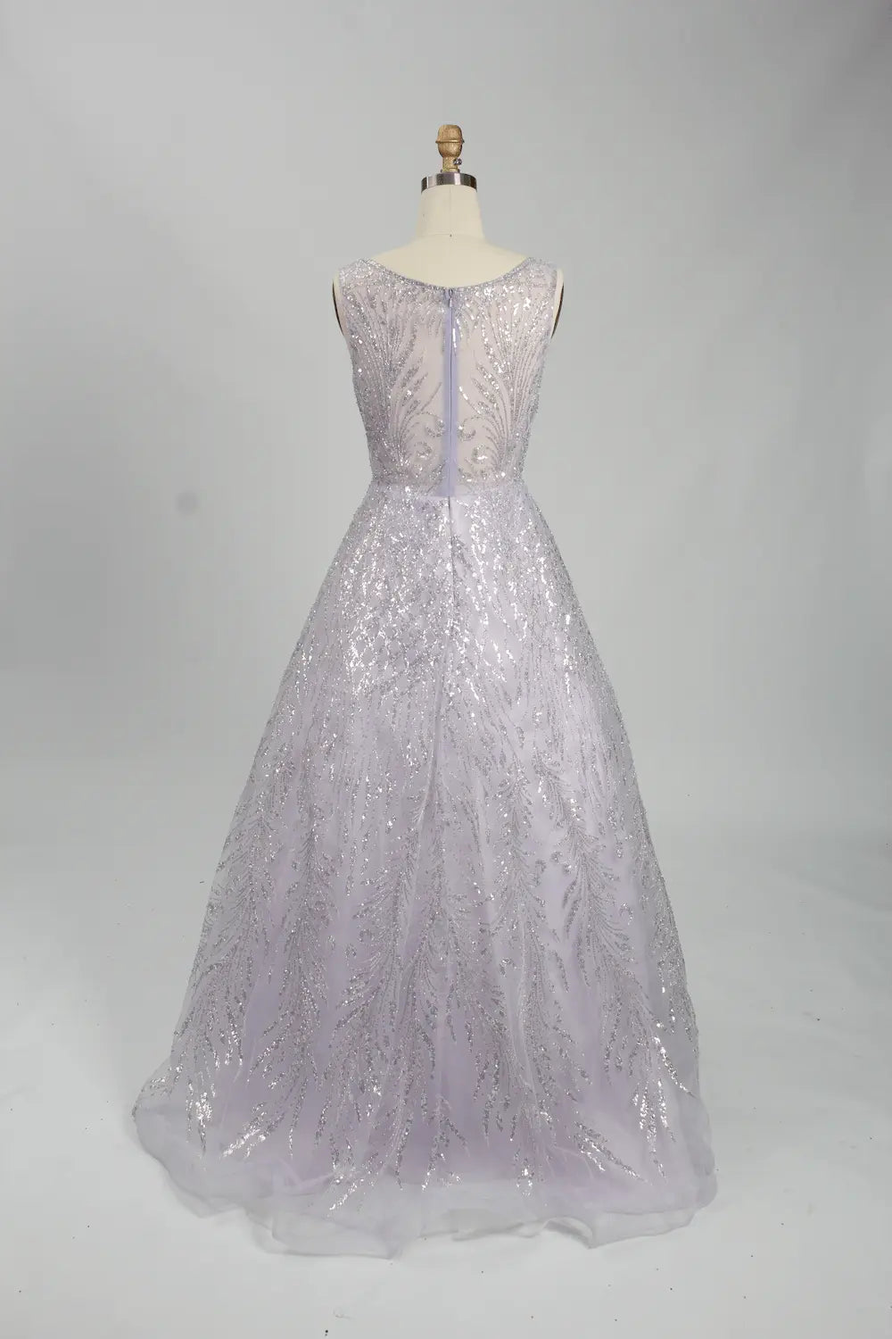 Elegant Sparkling Sequin A-Line Evening Dress KS021