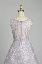 Elegant Sparkling Sequin A-Line Evening Dress KS021