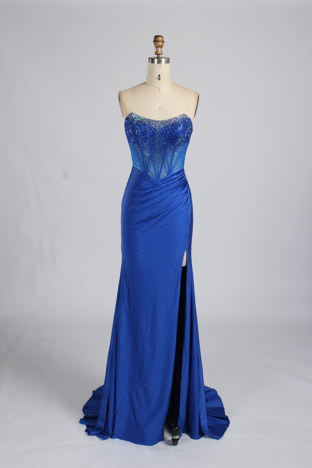 Wholesale Blue Rhinestone Mermaid Prom Dress 33346