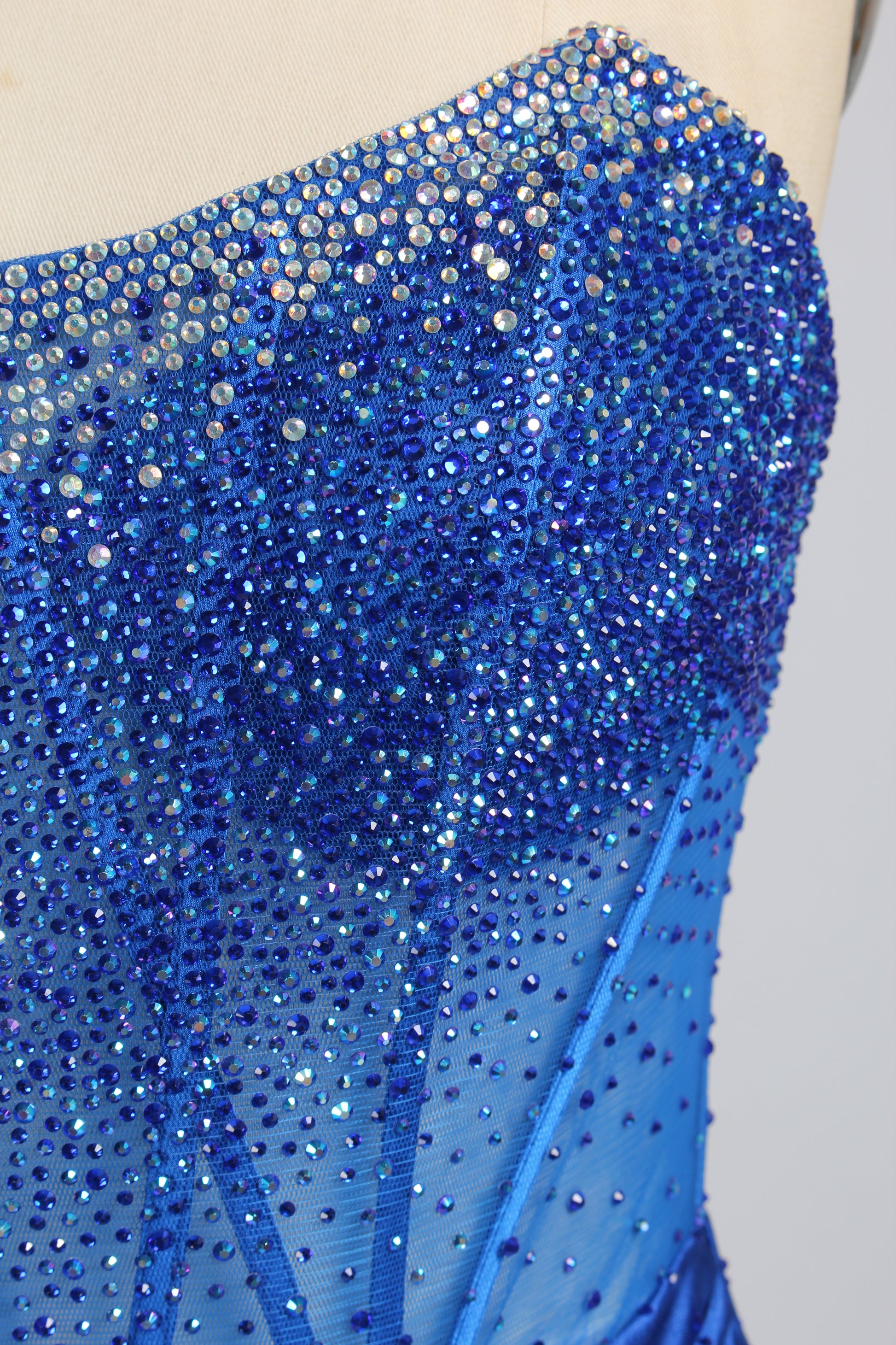Wholesale Blue Rhinestone Mermaid Prom Dress 33346