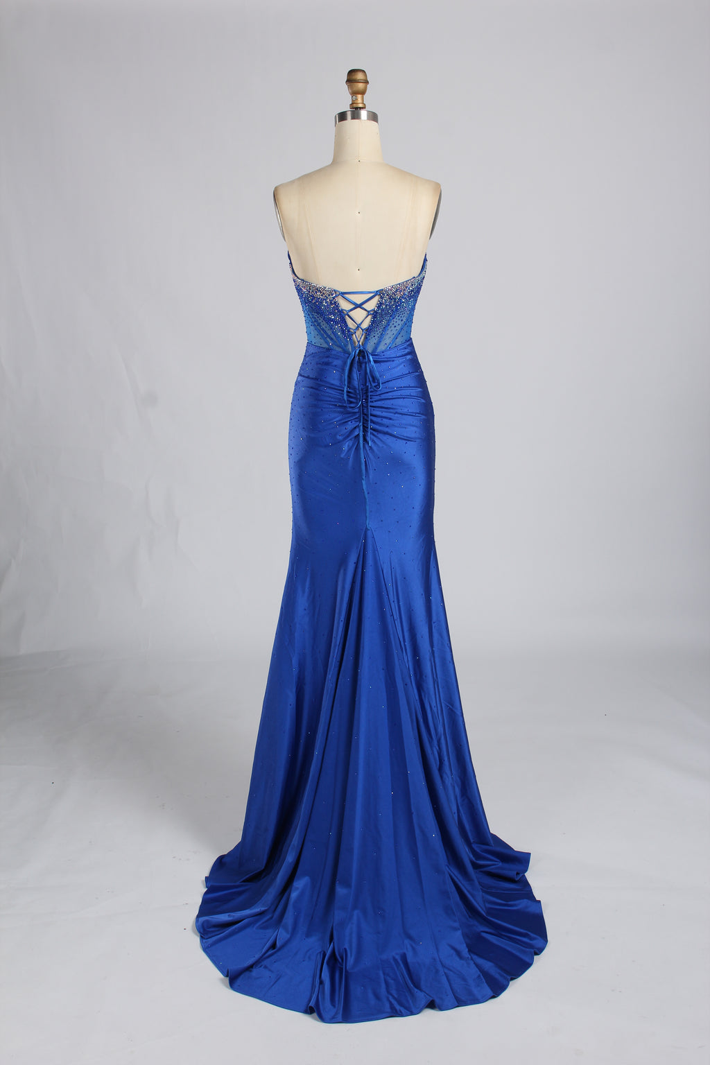 Wholesale Blue Rhinestone Mermaid Prom Dress 33346