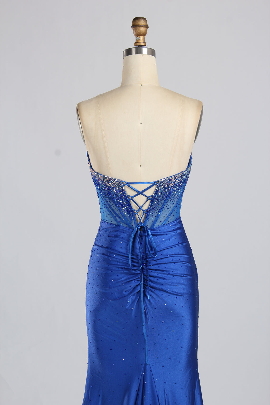 Wholesale Blue Rhinestone Mermaid Prom Dress 33346