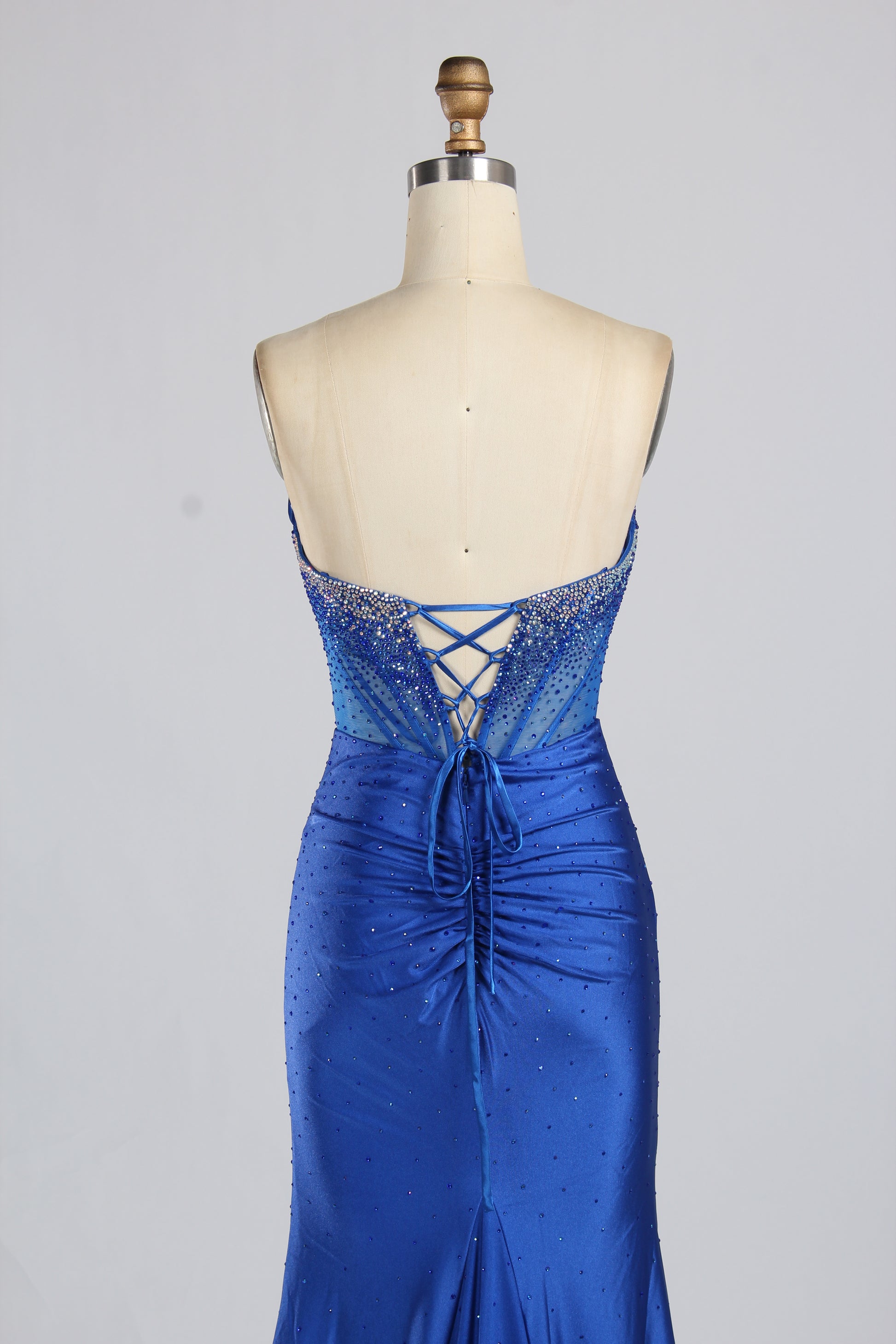 Wholesale Blue Rhinestone Mermaid Prom Dress 33346