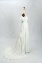 Supplier Spaghetti Strap Ruffle - Sleeve Chiffon Wedding Dress 32766