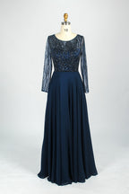 Wholesale Dusty Blue Beaded Mother - of - the - Bride Gown 32923B