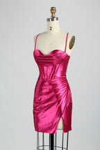 Supplier Satin Strappy Back Cocktail Dress 32687S