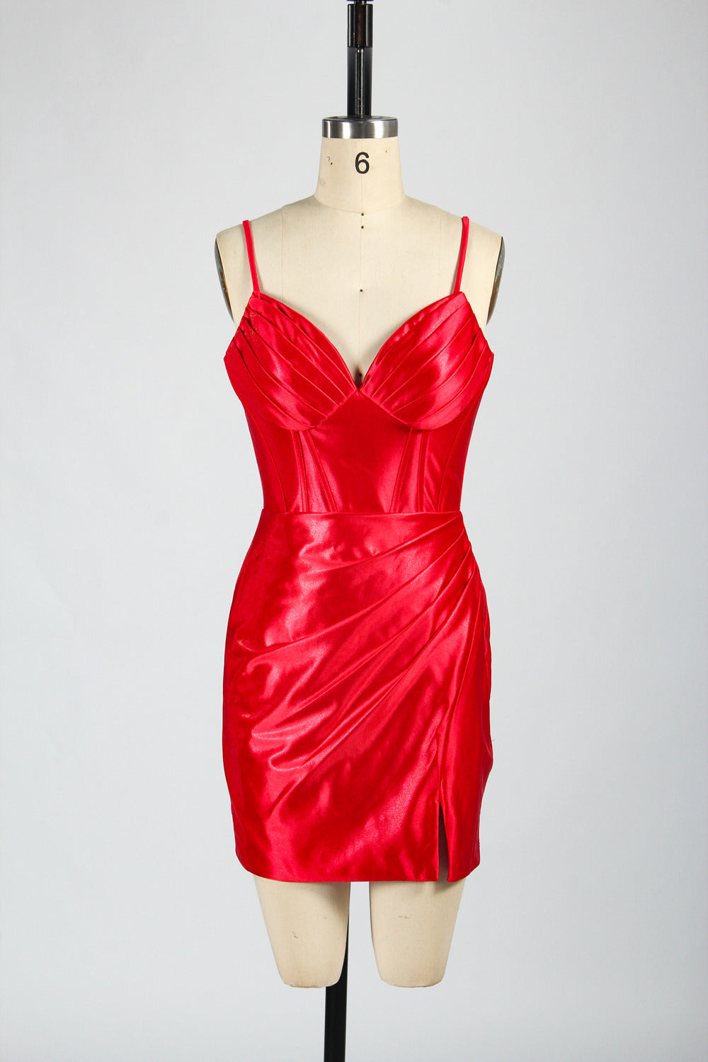 Wholesale Elegant Spaghetti - Straps Satin Short Prom Dresss 32790S
