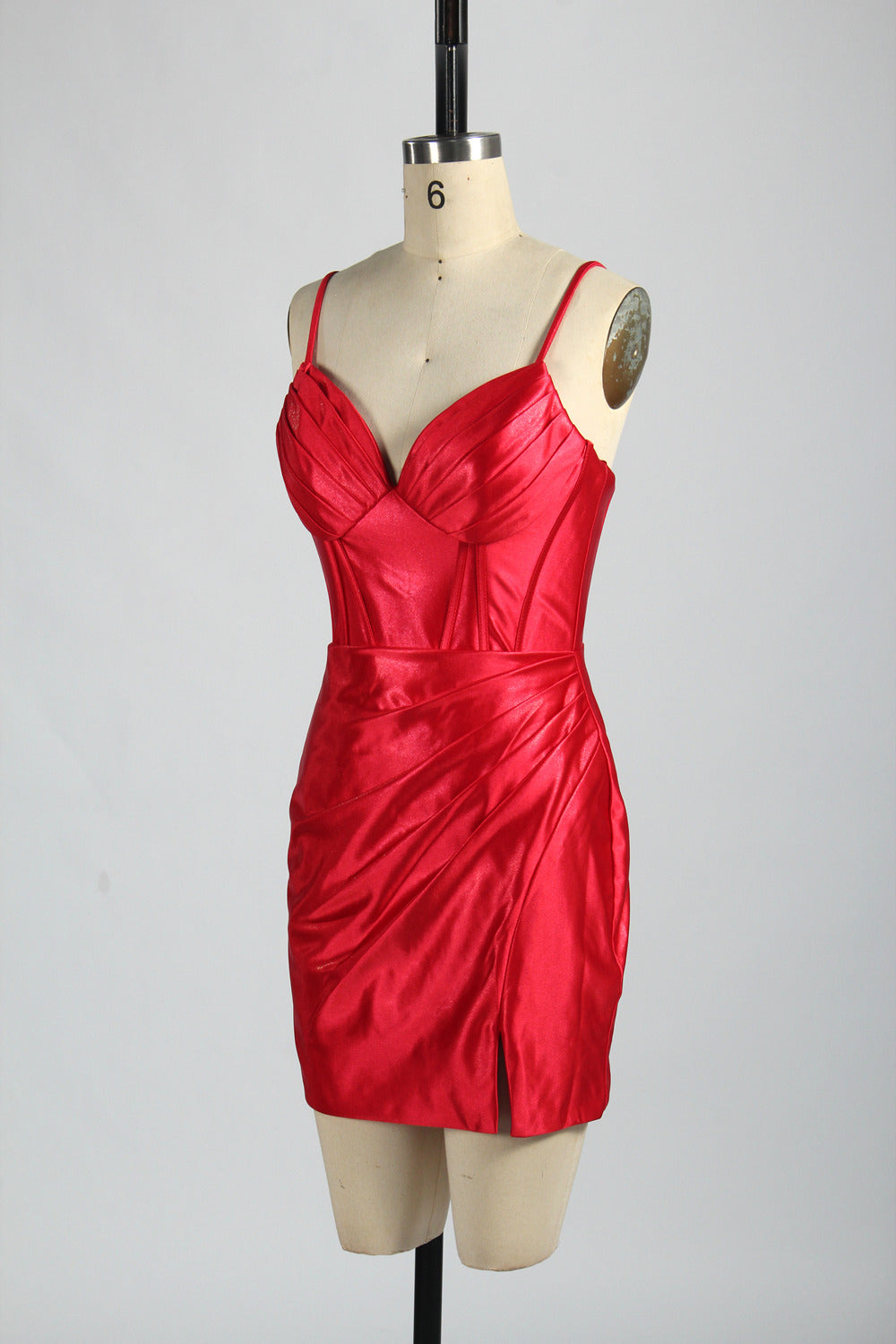 Wholesale Elegant Spaghetti - Straps Satin Short Prom Dresss 32790S