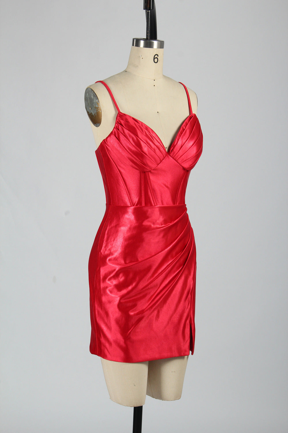 Wholesale Elegant Spaghetti - Straps Satin Short Prom Dresss 32790S