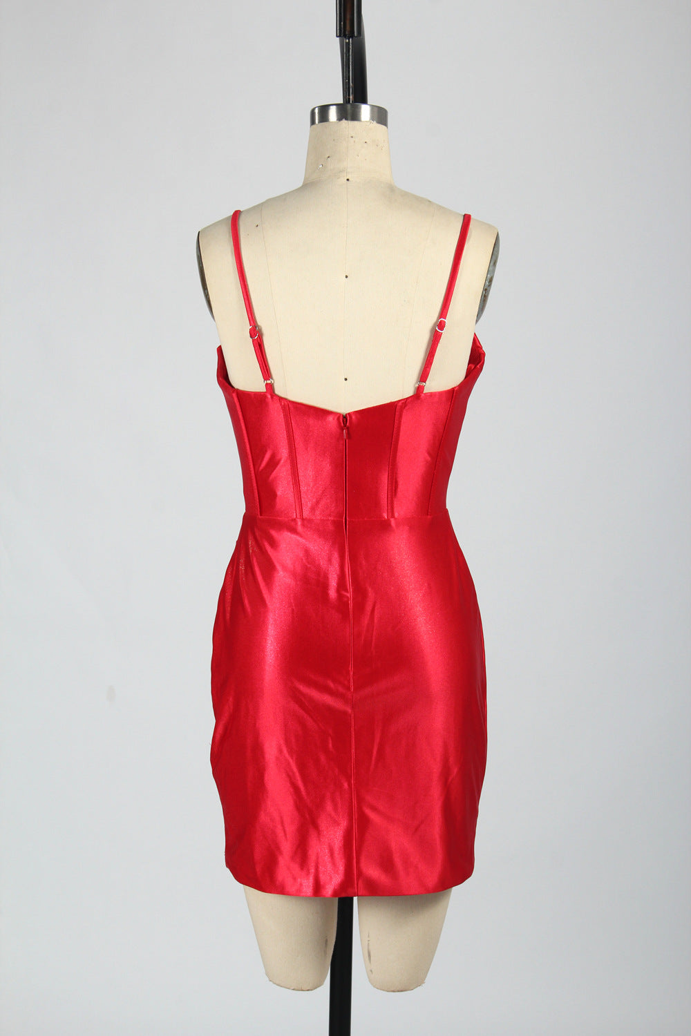 Wholesale Elegant Spaghetti - Straps Satin Short Prom Dresss 32790S