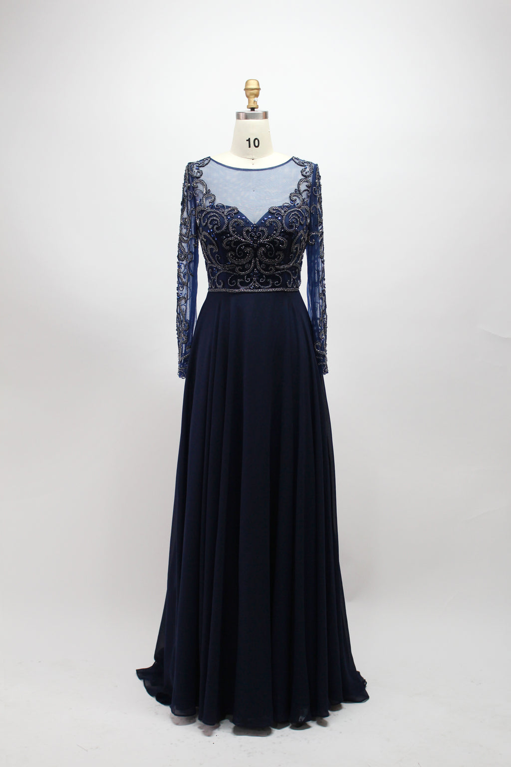 Wholesale Beaded Mother of Bride Dress with Long Sleeves 32540B