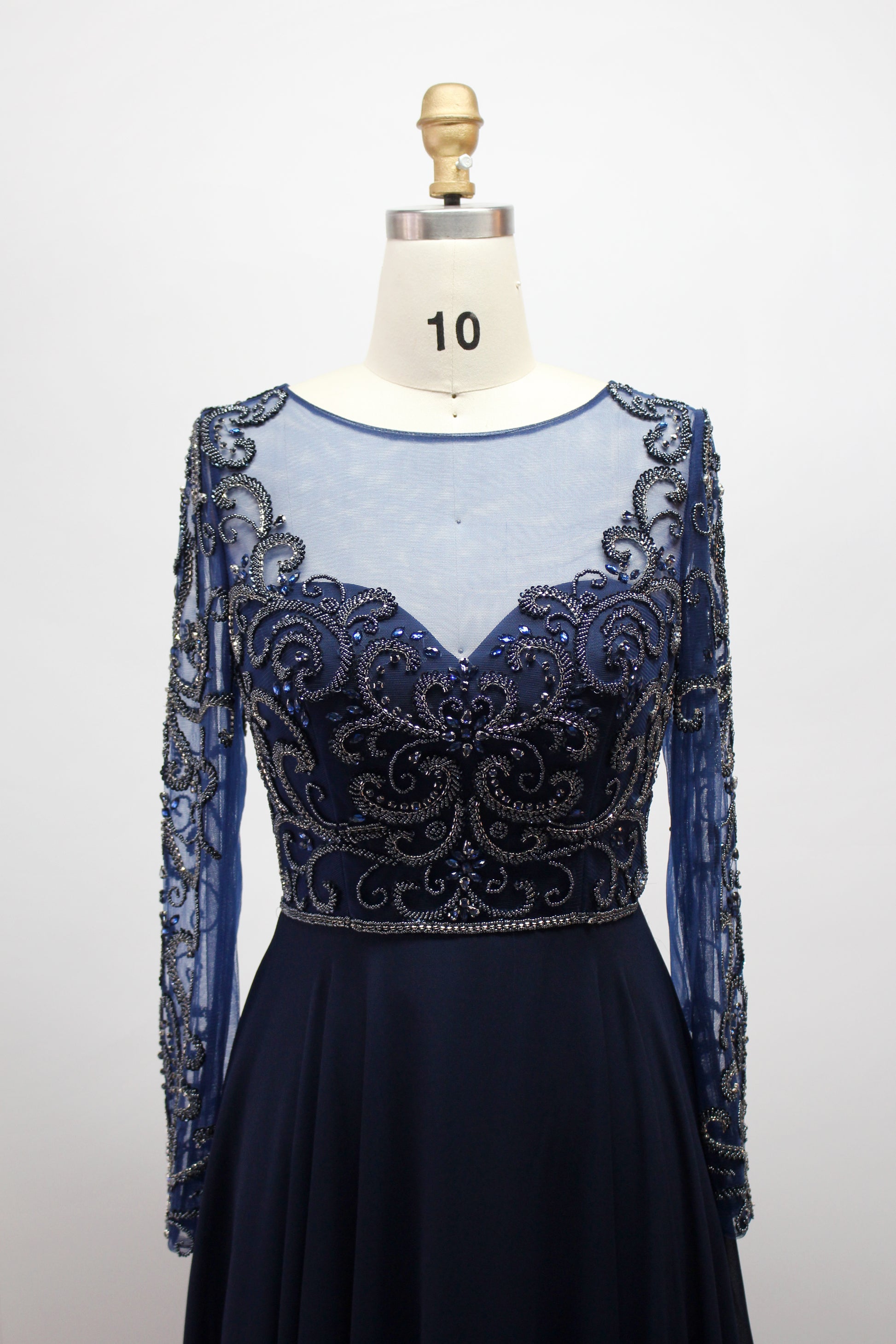 Wholesale Beaded Mother of Bride Dress with Long Sleeves 32540B