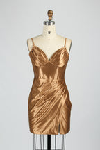 Wholesale Elegant Spaghetti - Straps Satin Short Prom Dresss 32790S
