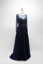 Wholesale Beaded Mother of Bride Dress with Long Sleeves 32540B