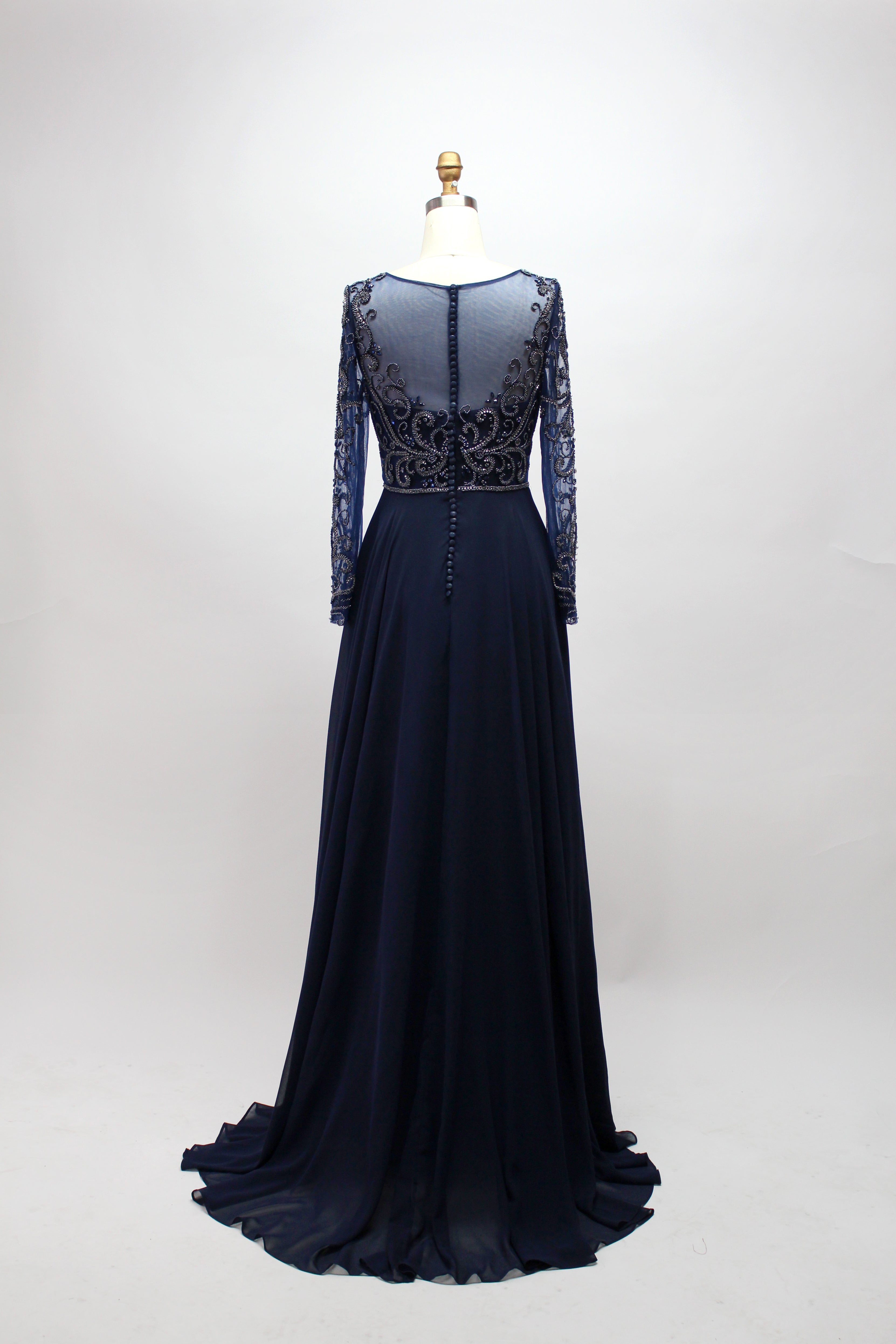 Wholesale Beaded Mother of Bride Dress with Long Sleeves 32540B