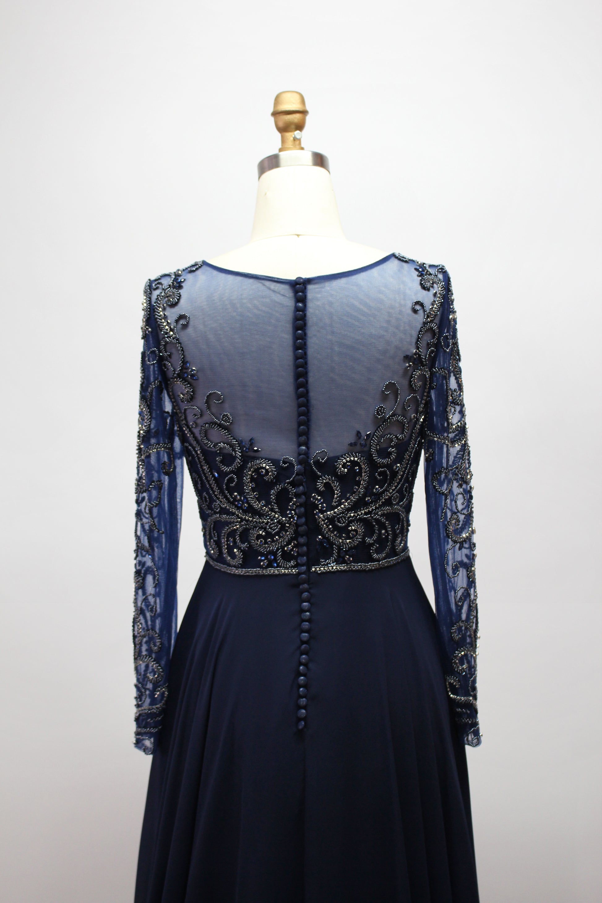 Wholesale Beaded Mother of Bride Dress with Long Sleeves 32540B