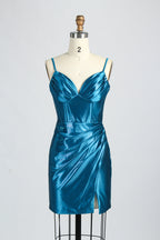 Wholesale Elegant Spaghetti - Straps Satin Short Prom Dresss 32790S