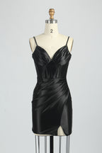 Wholesale Elegant Spaghetti - Straps Satin Short Prom Dresss 32790S