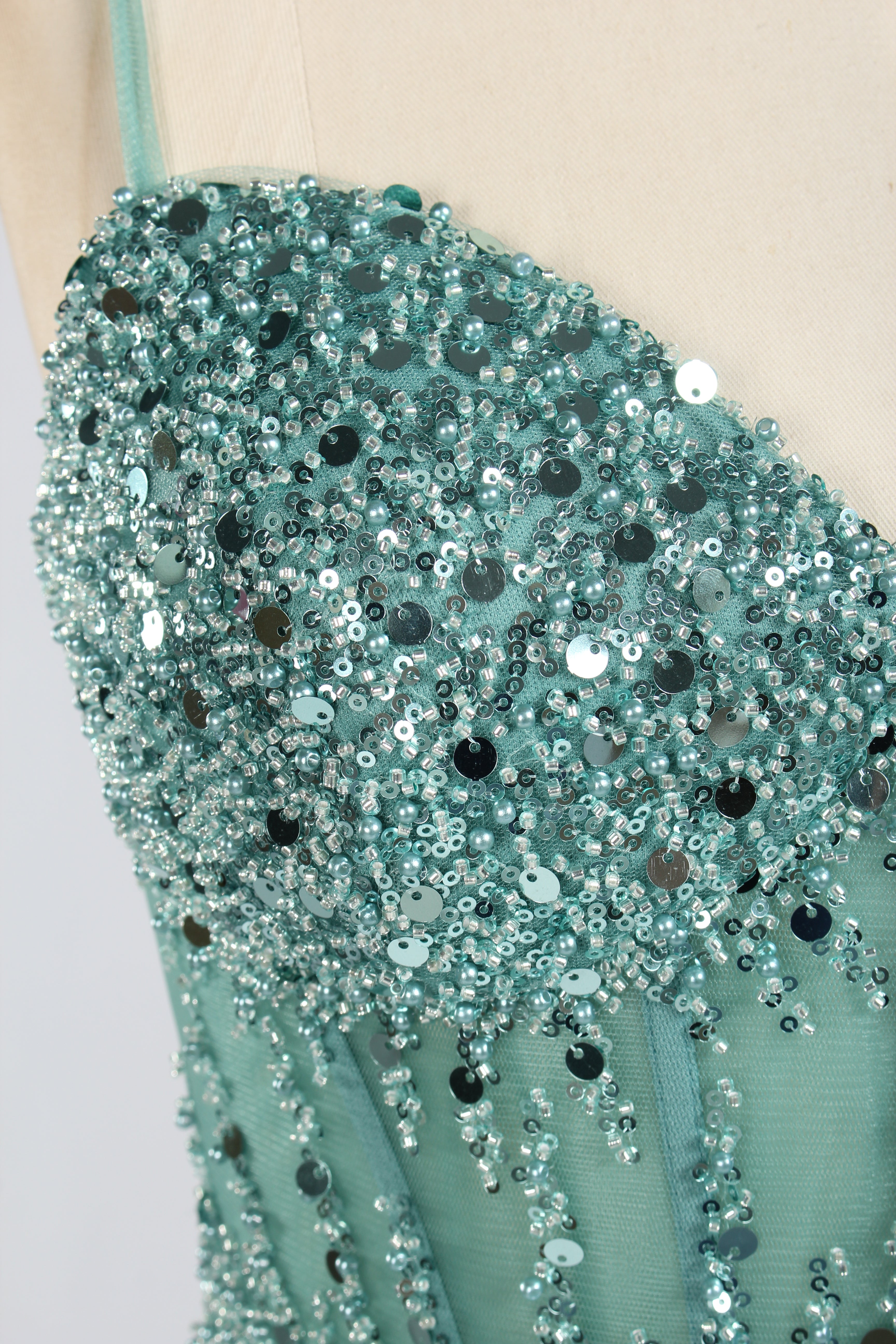 Wholesale Teal Spaghetti Strap Sequin Homecoming Dress 33332