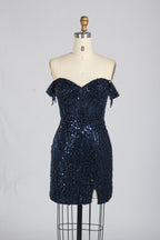 Wholesale Red Off-Shoulder Sequin Short Homecoming Dress 33330S