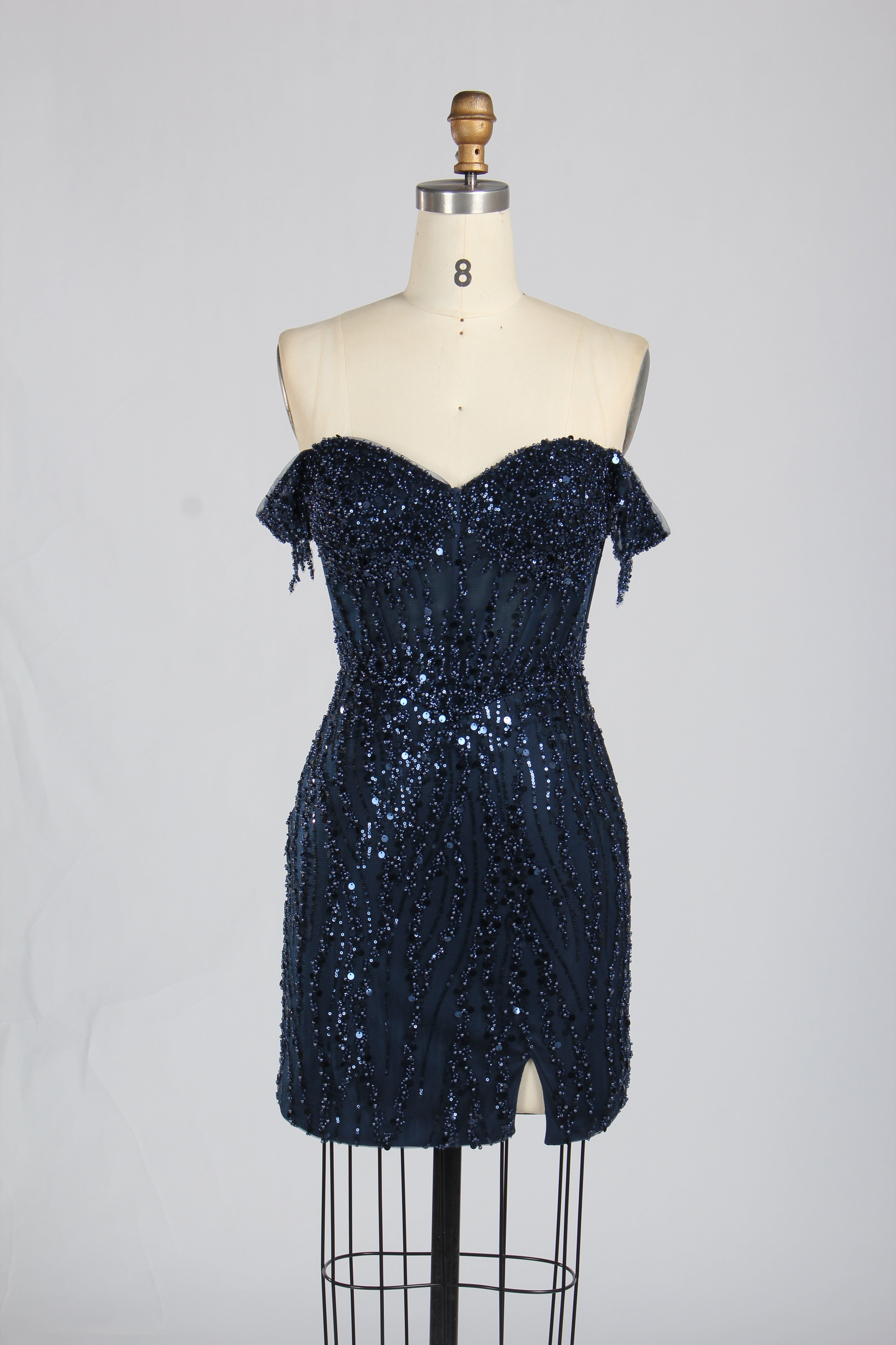 Wholesale Red Off-Shoulder Sequin Short Homecoming Dress 33330S