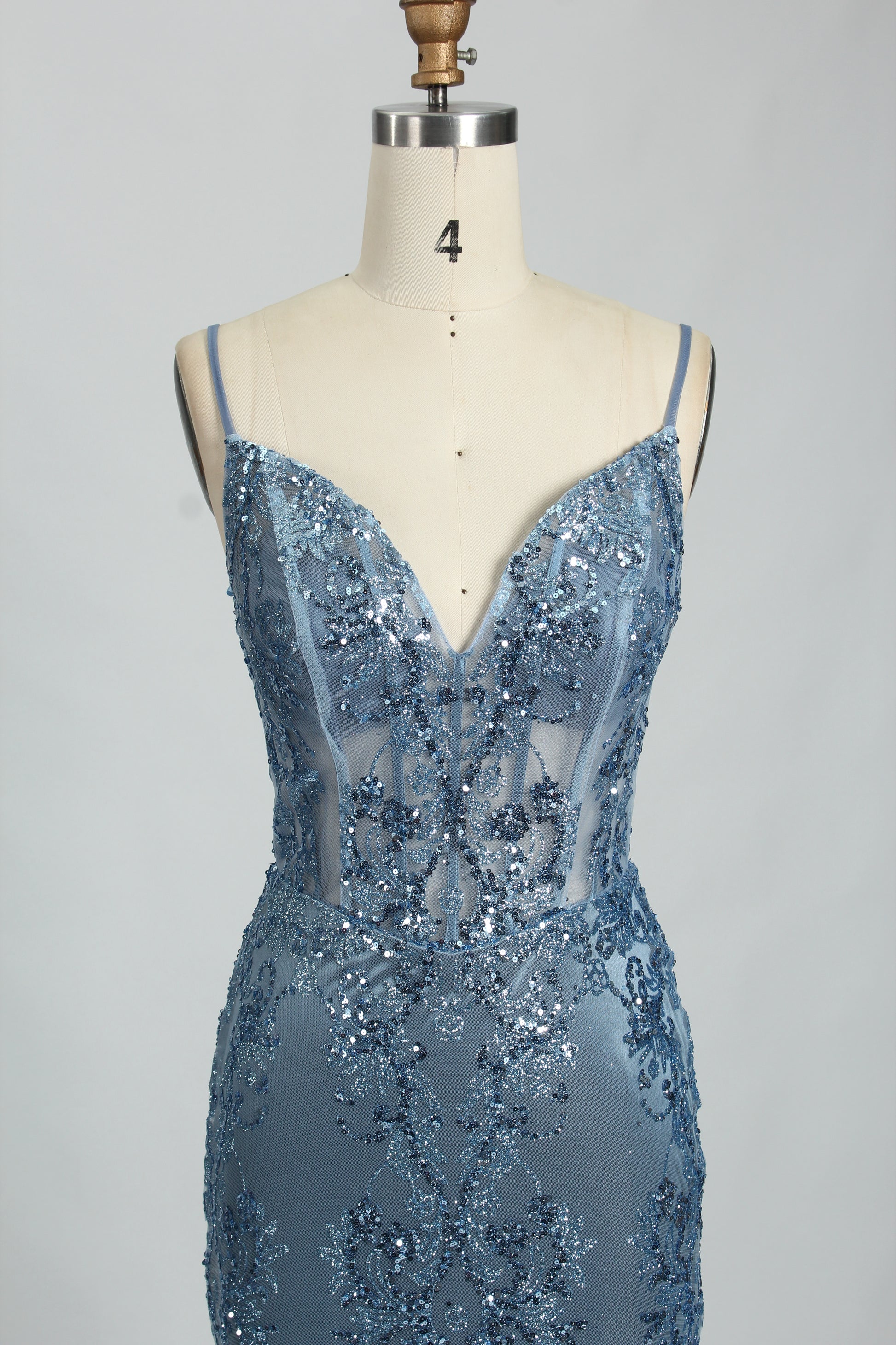 Mermaid Evening Gown With Sequin Embellishments Wholesale  32835