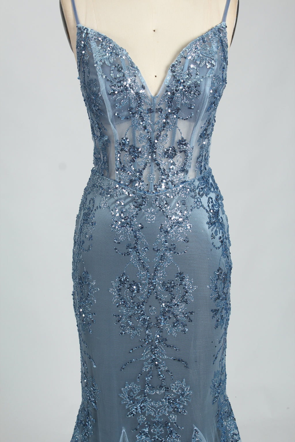 Mermaid Evening Gown With Sequin Embellishments Wholesale  32835