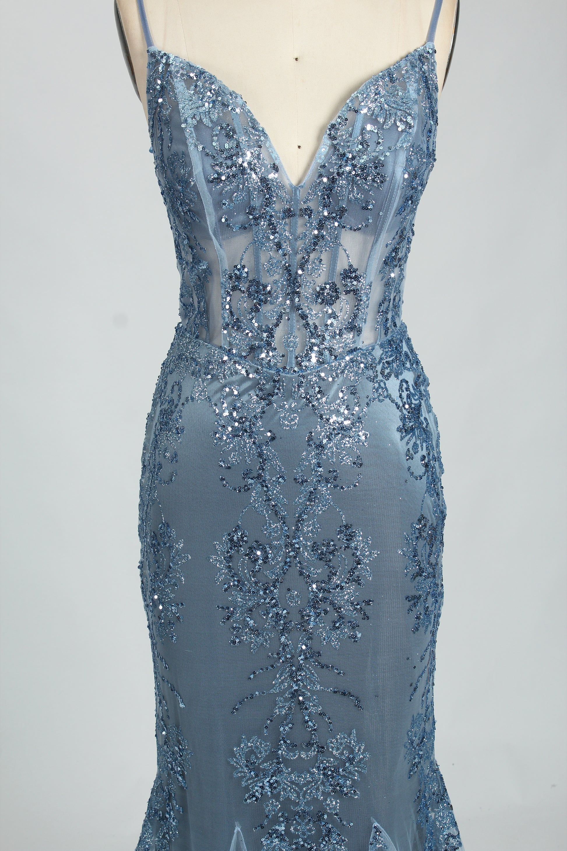 Mermaid Evening Gown With Sequin Embellishments Wholesale  32835