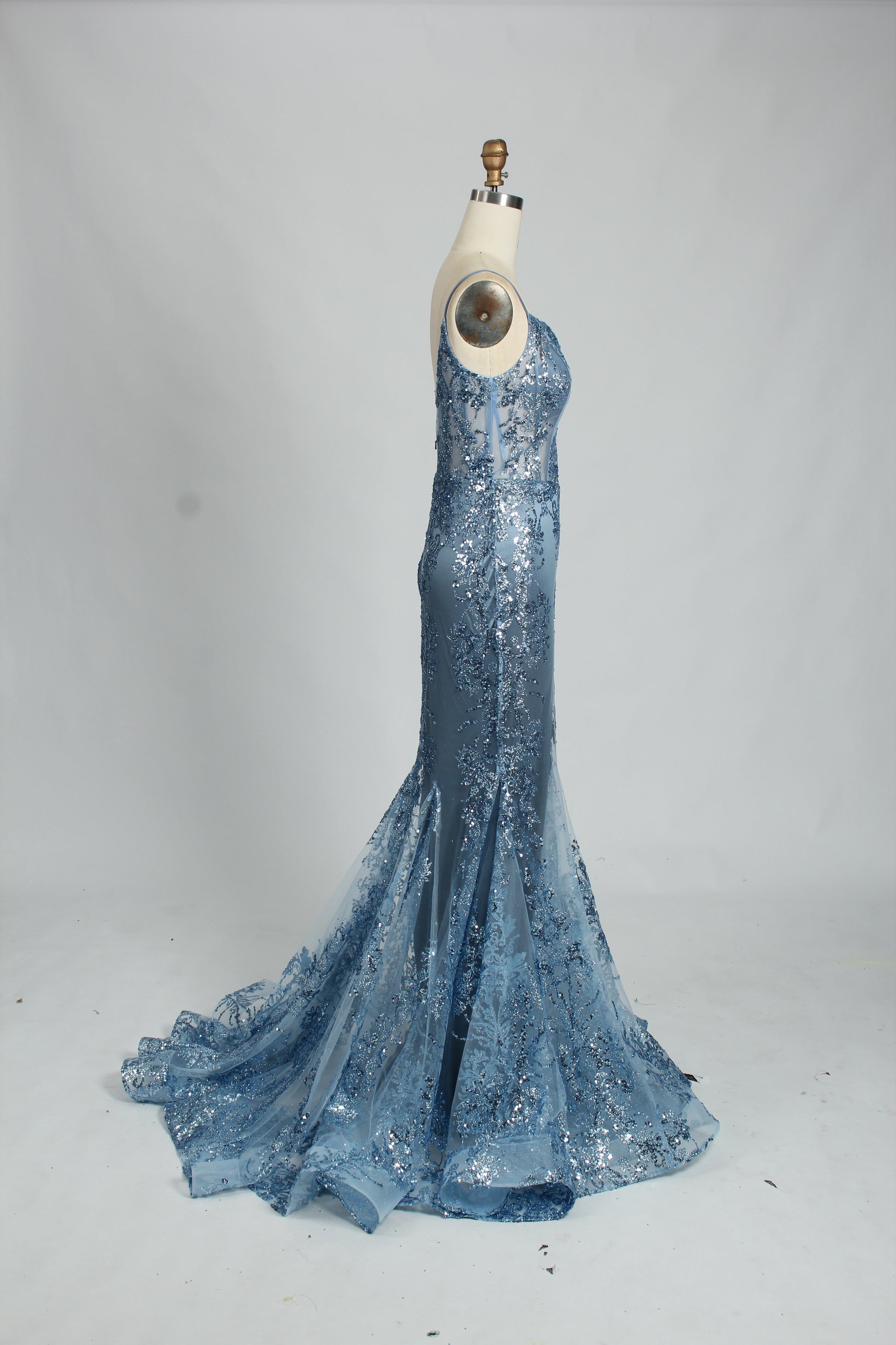 Mermaid Evening Gown With Sequin Embellishments Wholesale  32835