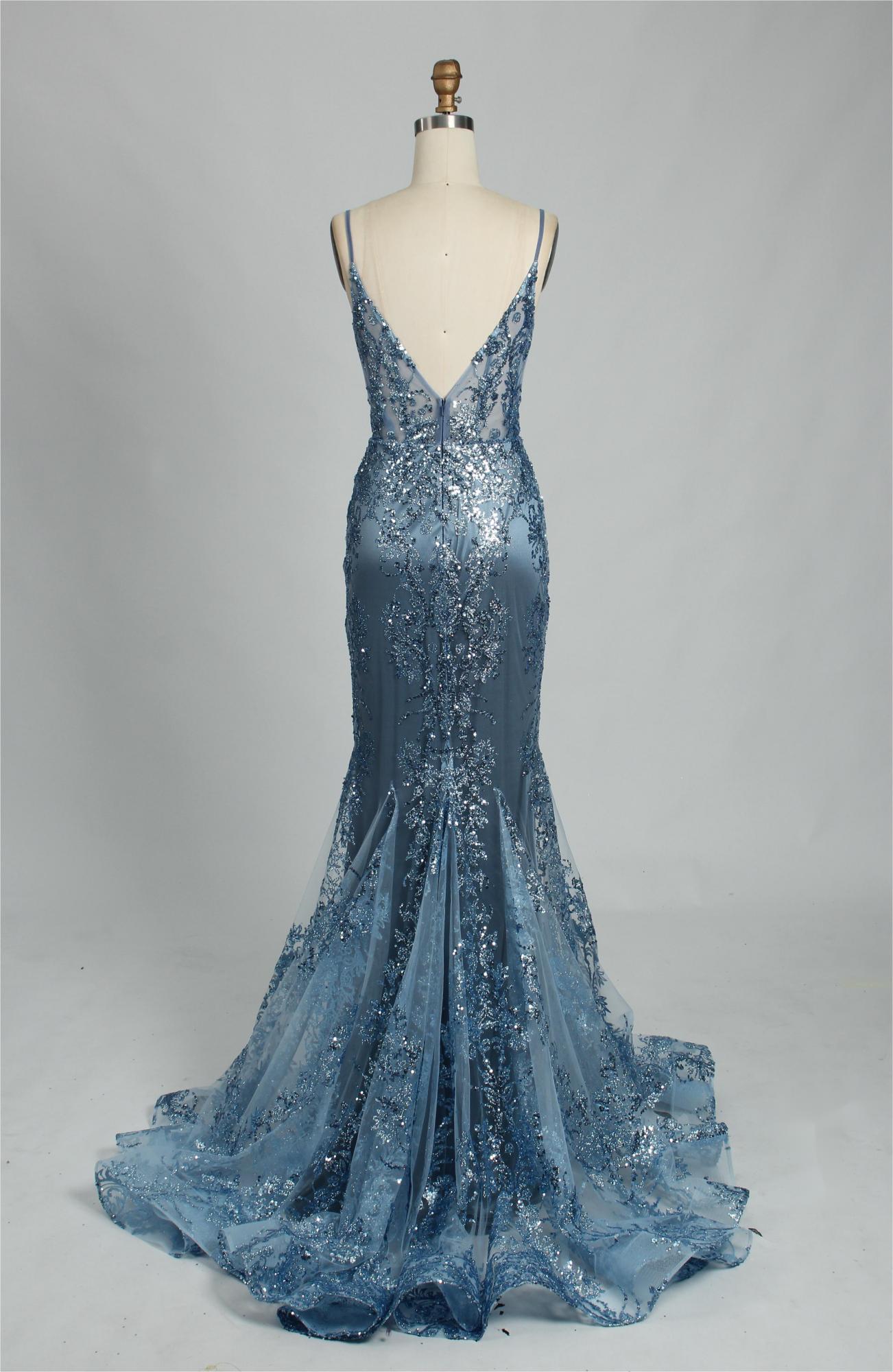 Mermaid Evening Gown With Sequin Embellishments Wholesale  32835