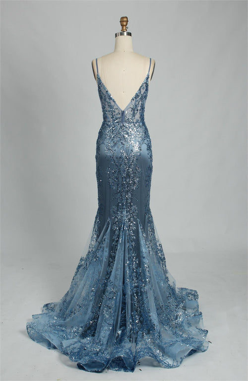 Mermaid Evening Gown With Sequin Embellishments Wholesale  32835