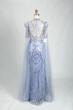 Ice Blue High Neck Beaded Sheath Mother of the Bride Dress MK121