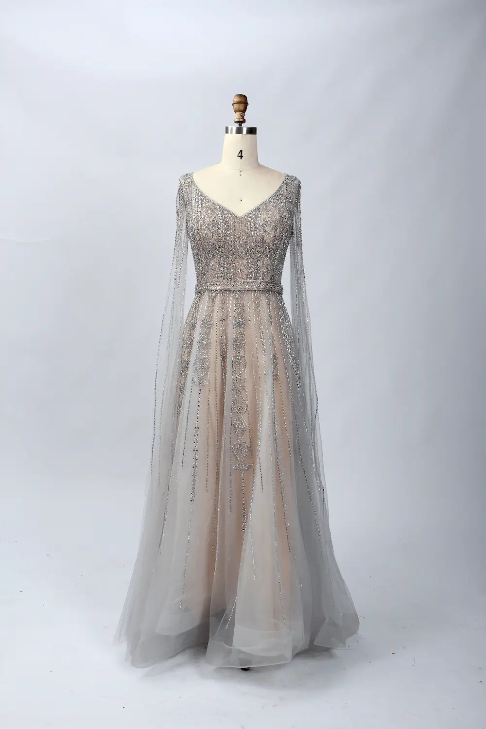 Champagne Lace A-Line Mother of the Bride Dress MC064