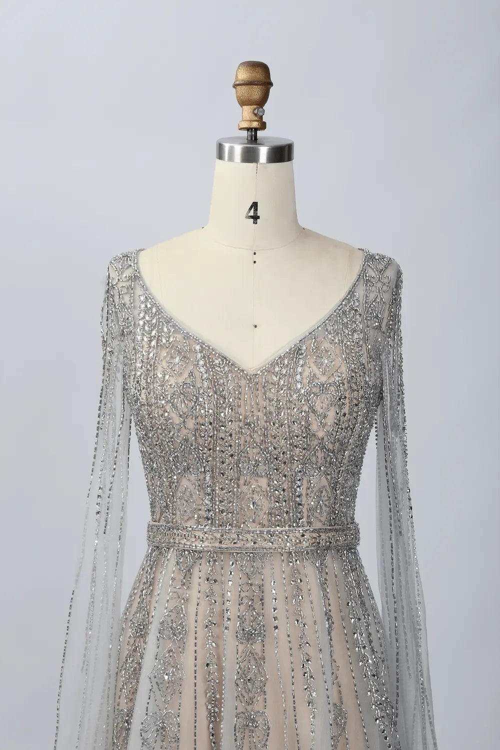 Champagne Lace A-Line Mother of the Bride Dress MC064
