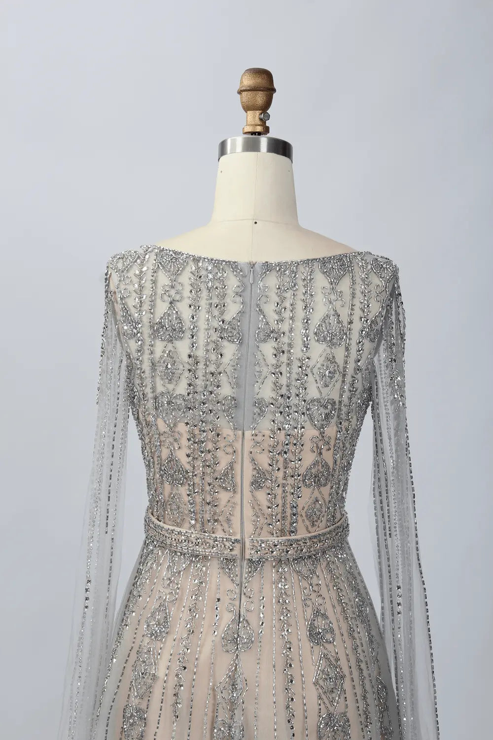 Champagne Lace A-Line Mother of the Bride Dress MC064