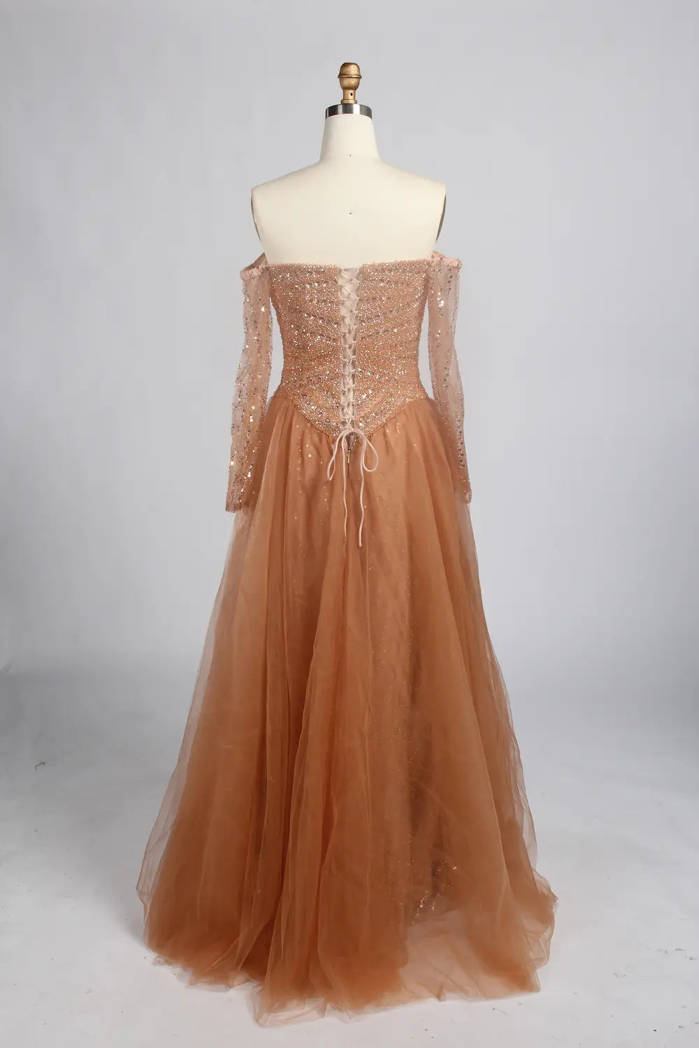 Off-the-Shoulder Long Sleeve A-Line Mother of the Bride Dress KY064