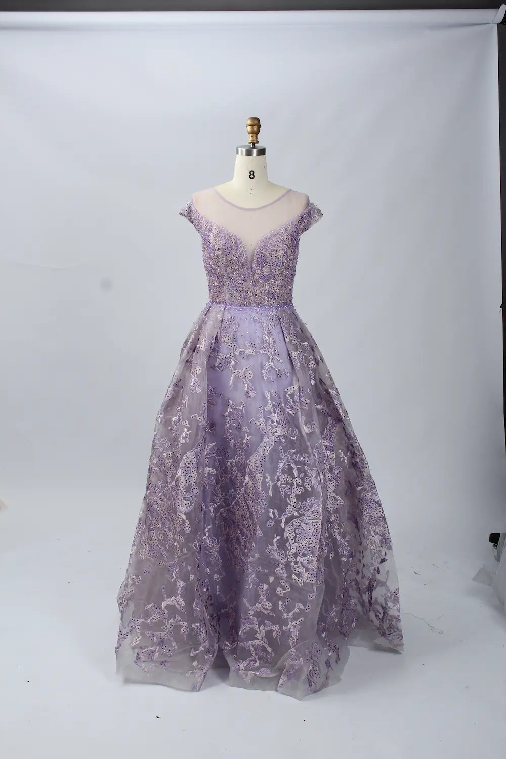 Dusty Blue Timeless A-Line Mother of the Bride Dress with Cap Sleeves MK065