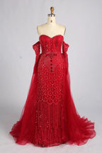 Navy Blue High-Neck Beaded Long Sleeves Mother of the Bride Dress KY084