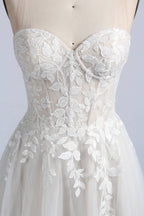 Wholesale Strapless Lace - Applique Tulle Wedding Dress tg011