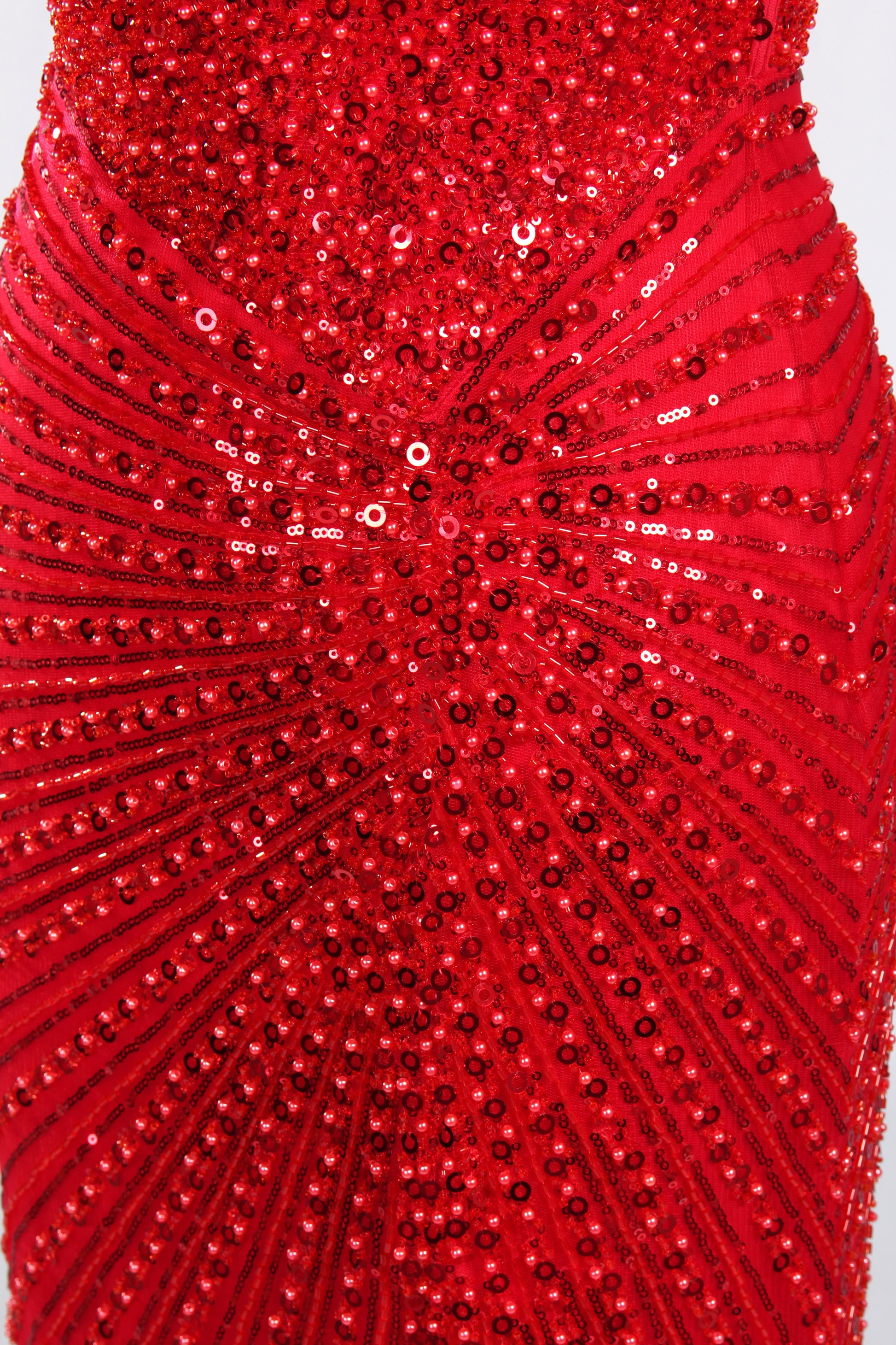 Wholesale Red Sequin Spaghetti Strap Prom Dress 33352