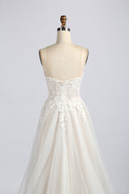 Wholesale Strapless Lace - Applique Tulle Wedding Dress tg011